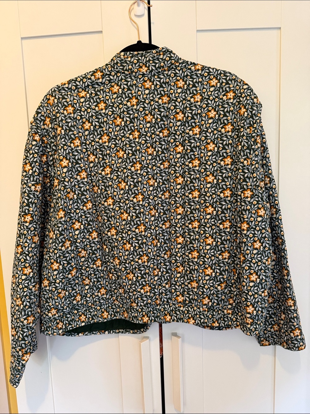 Universal Thread Quilted Floral Bomber Jacket - Green/Yellow - Picture 7 of 8